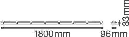 Lampa Oprawa Hermetyczna LED Pyłoszczelna 34W 3700lm 4000K Neutralna IP65 IK08 Szary Dampproof Ledvance
