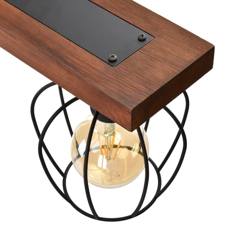 Lampa wisząca OZZY 3xE27 Różne Geometryczne Kształty Loft MLP6252 Milagro Metal + Drewno