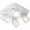 Lampa Sufitowa Ścienna TIMO Kinkiet Reflektor Oprawa Halogenowa Ruchoma 4xGU10 Biały Kwadratowy LVT