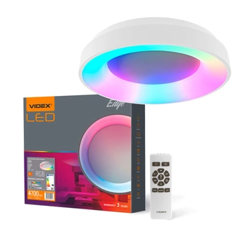 Plafon LED Lampa Sufitowa Natynkowa 72W 7500lm 2700-6000K CCT + RGB Biała Ściemnialna + Pilot EDGE Videx
