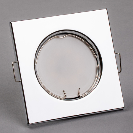 Oprawa Halogenowa Podtynkowa Stała Kwadrat PAVO Chrom Blacha MR16 GU10 LUMILED