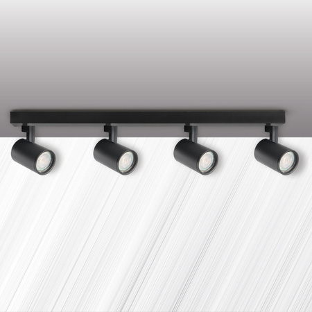 Oprawa Ścienno-Sufitowa Reflektor Punktowy 4x GU10 Czarna LYNX Sanico Goldlux