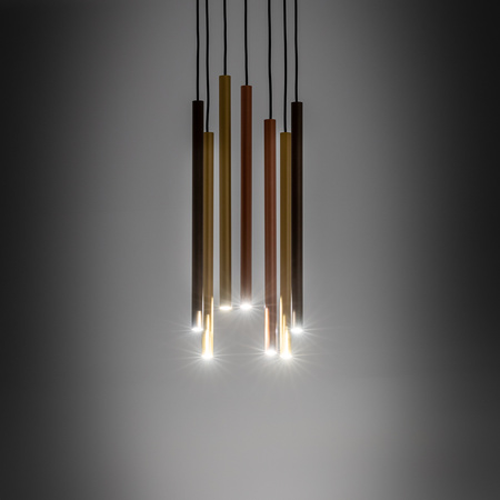 Lampa Sufitowa Wisząca 7x G9 Złota Nowoczesna LASER 490 10704 Nowodvorski