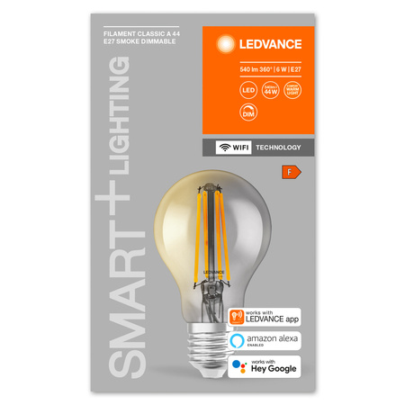 Żarówka LED E27 A60 6W = 44W 2500K Ciepła 540lm 300° Filament LEDVANCE SMART+ WIFI Ściemnialna