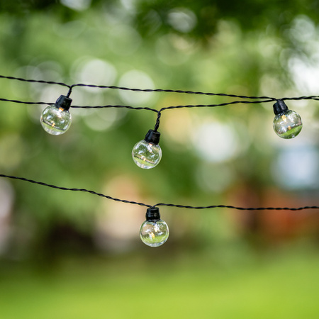 Girlanda Solarna Ogrodowa 20x LED Ozdobne Kuleczki 7,5m Ciepła 3000K GLADI 2 LUMILED