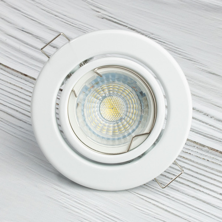 Oprawa HALOGENOWA Podtynkowa Ruchoma Okrągła Biała Blacha GU10 MR16