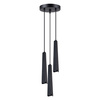 Lampa Sufitowa Wisząca Zwis 3x G9 Żyrandol Tubularna Czarna Skandynawska Prysm Sollux
