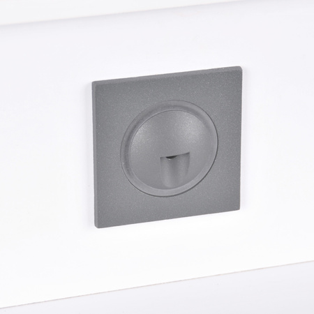 Lampa oprawa schodowa podtynkowa LED 3W 20lm IP44 4000K grafit kwadrat Q3 GOLDLUX (Polux)