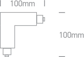 Łącznik szynoprzewodu zasilający kątowy LEWY biały