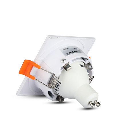 Oprawa Sufitowa Podtynkowa Oczko GU10 Kwadratowa Biała VT-876 V-TAC