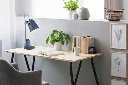 Lampka Biurkowa Stołowa Szkolna Nocna + Organizer Raibo E27 5W Niebieska KANLUX