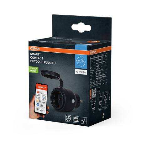 Inteligentna Wtyczka Gniazdko Zewnętrzne z Osłoną z Wyłącznikiem On/Off Osram SMART+ WiFi Matter