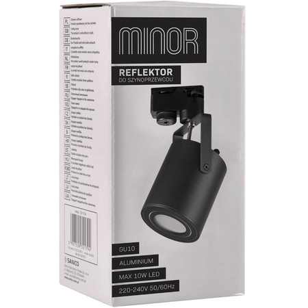 Reflektor Szynowy GU10 Czarny do Szynoprzewodów Minor POLUX