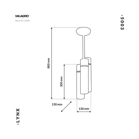 Lampa wisząca LYNX 6xE14 Minimalistyczna Forma Wąski Czarna Złota MZ5003 Milagro by Maciej Zień Mosiądz