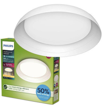 Lampa Sufitowa Plafon LED 10W 1850lm 2700K SceneSwitch Biała Fleta Ultra Efficient Philips