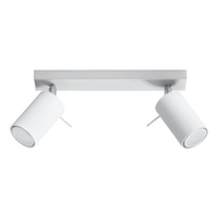 Lampa Sufitowa Oprawa Natynkowa SPOT TUBA Reflektor 2x GU10 Tubularna Biała Nowoczesna Ring Sollux