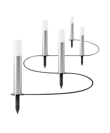 5x Lampa Ogrodowa Stojąca Słupek Zewnętrzny Dekoracyjny LED 6W 420lm RGBW Ściemnialna IP65 Szary SMART+ ZigBee Garden Ledvance