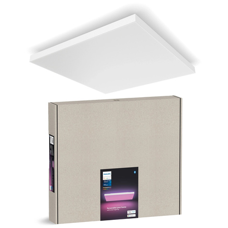 Panel LED Lampa Sufitowa Natynkowa 60x60 cm 67W 4850lm IP20 White and Color Ambiance RGB + TW Biała Inteligentna SMART Zigbee Bluetooth Datura Philips HUE