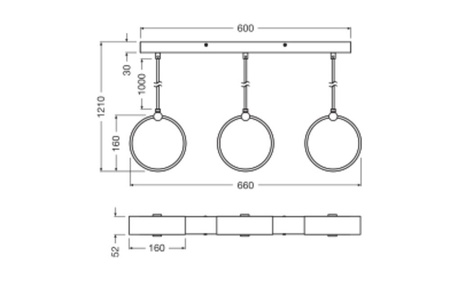 Lampa Sufitowa Wisząca Dekoracyjna LED 20W 1300lm 3000K - 4200K - 6500 K CCT Czarny Decor Ledvance