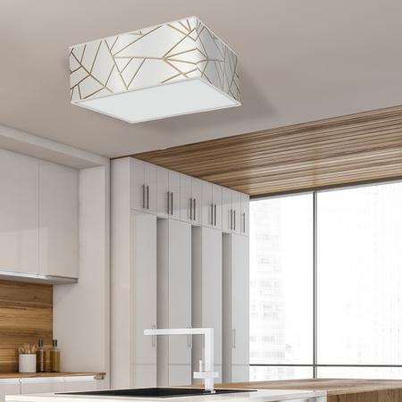Plafon LED Lampa Sufitowa ZIGGY Biała Złota 3xE27 Milagro