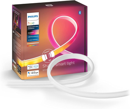 Taśma LED Pasek NEON Przedłużenie 1m 12.3W 1000lm IP20 White and Color Ambiance RGB + TW Biała Inteligentna SMART Zigbee Bluetooth LightStrip Gradient Philips HUE