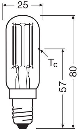 Żarówka LED T25 E14 5.9W = 60W 806lm 2700K Ciepła 300° Filament Performance Class Ledvance