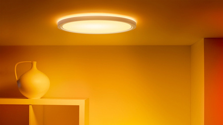 Plafon LED Lampa Sufitowa Natynkowa 22W 2600lm 2700-6500K RGB + TW 42.3cm Biała Okrągła Inteligentna SMART WiFi Bluetooth Aplikacja Superslim WiZ