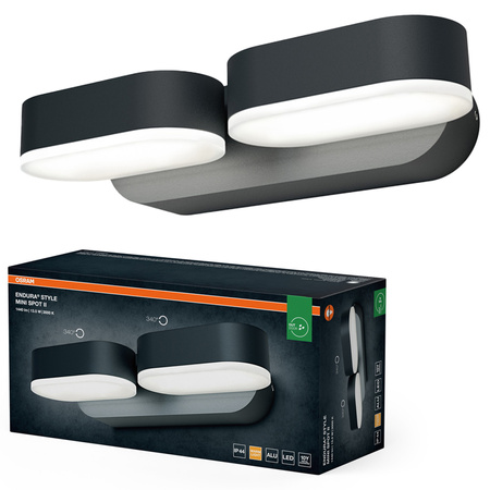 Kinkiet Ogrodowy Lampa Elewacyjna Zewnętrzna LED 13.5W 630lm 3000K Ciepła Szary IP44 Endura Osram