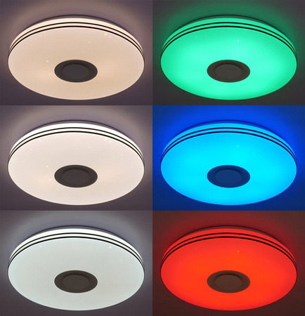 PLAFON LED 50cm lampa sufitowa okrągła RGBW 3000K-6500K + pilot Głośnik BLUETOOTH