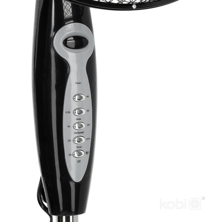 Wentylator Podłogowy Stojący WIATRAK 45W 43cm Czarny + Pilot Sterujący