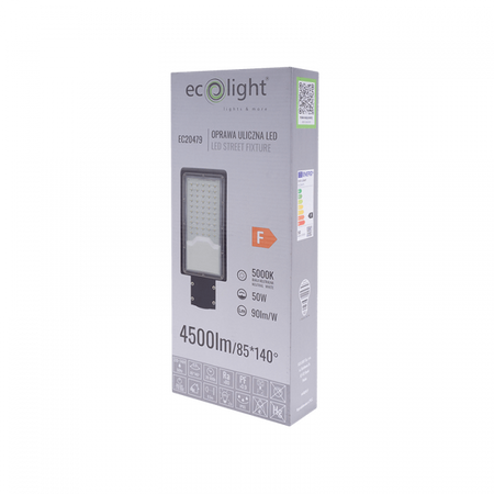 Lampa Uliczna Drogowa LED 50W 4500lm 5000K Zimna IP65 ECONOMY Ecolight
