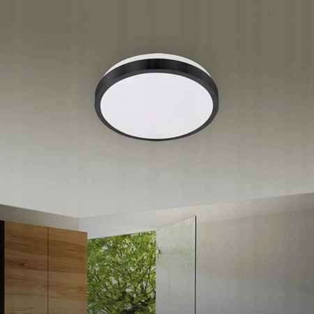 Plafon LED Oprawa Lampa Sufitowa Ścienna SOLEN 2xE27 okrągły czarny