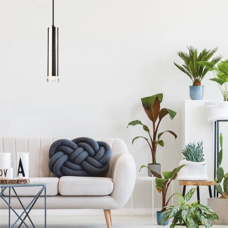 Lampa Wisząca Sufitowa DIEGO E27 Czarna Chrom LM-1.124 Lamkur