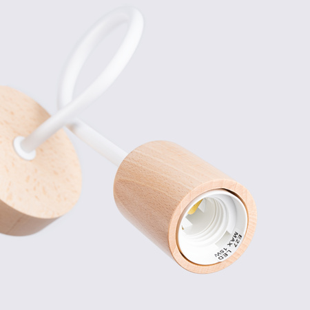 Lampa Ścienna Kinkiet 1x E27 Naturalne Drewno Biała Ember Peach Puff SL.1473 Sollux