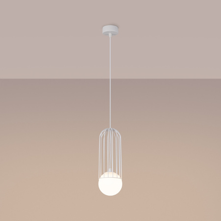 Lampa Sufitowa Wisząca Zwis G9 Nieregularna Biała Nowoczesna Brina Sollux