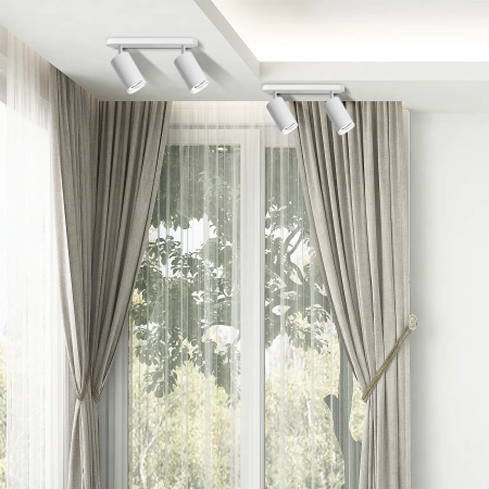 Oprawa Ścienno-Sufitowa Reflektor Punktowy 2x GU10 Biała IP44 TURYN Sanico Goldlux