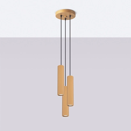 Lampa Wisząca Sufitowa Zwis Tuba Spot 3x GU10 Złota Karbon Deep Space SL.1557 Sollux