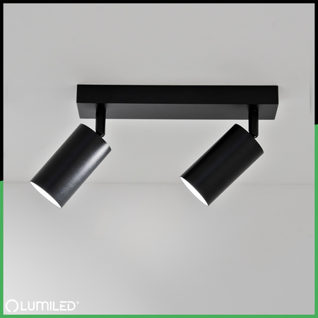 Lampa Sufitowa Plafon SPOT TUBA Reflektor Oprawa Halogenowa Skośna 2x GU10 TABULA LUMILED