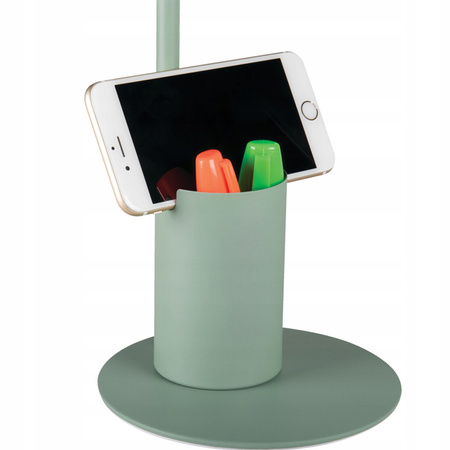 Lampka Biurkowa Stołowa Szkolna Nocna + Organizer Raibo E27 5W Zielona KANLUX