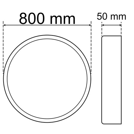 Plafon LED Lampa Sufitowa Natynkowa 80W 4000K CRI>85 HOUSTON Czarna 80cm