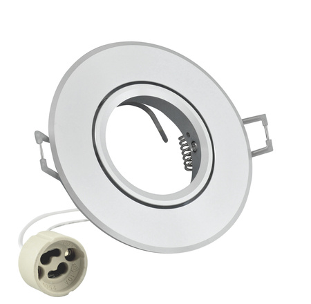 Oprawa Sufitowa Ruchoma Okrągła Podtynkowa WEST OPAL Srebrna Połysk GOLDLUX (Polux)