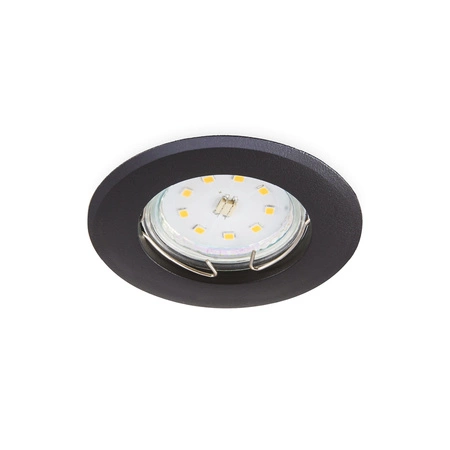 Oprawa Podtynkowa GU10 Halogenowa Wpuszczana Spot Oczko Czarna Okrągła Kobi