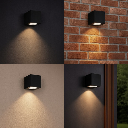 Lampa Oprawa Ogrodowa Kinkiet Elewacyjny Zewnętrzny GU10 Czarny IP44 Lidia Masterled