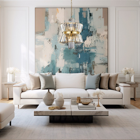 Lampa Sufitowa Żyrandol AURELIA Złota 8xE14 Milagro