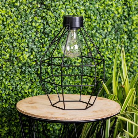 Lampa Solarna LED Zewnętrzna Ogrodowa Stojąca Wisząca Latarenka 3000K IP44 25cm Czujnik Zmierzchu