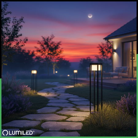 Lampa Ogrodowa Słupek Zewnętrzny Stojący LED 12W 3000K 60cm Czarny QUERCUS LUMILED