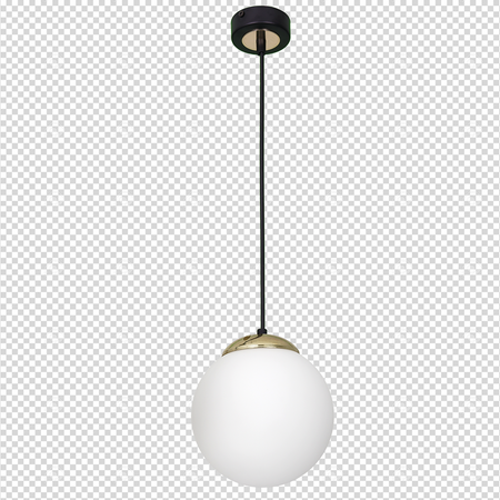 Lampa wisząca SPARTA 1xE27 Biała Kula Złote Elementy Milagro MLP6495 Metal + Szkło