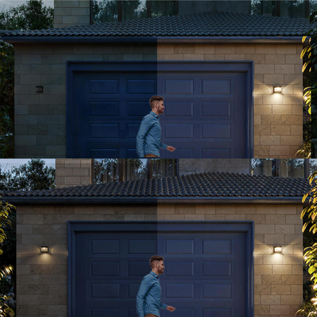 Kinkiet Ogrodowy Lampa Zewnętrzna Elewacyjna Solarny 3.8W 400lm 2700K Ciepła IP44 Czarna z Czujnikiem Ruchu Diara Philips