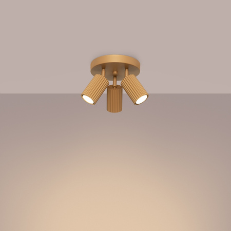 Lampa Sufitowa Plafon Tuba Spot 3x GU10 Złota Karbon Deep Space SL.1563 Sollux