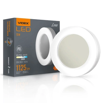 Lampa Zewnętrzna Plafon LED 15W 1600lm 5000K Zimna Biała Videx